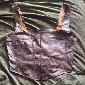 Faux leather corset top